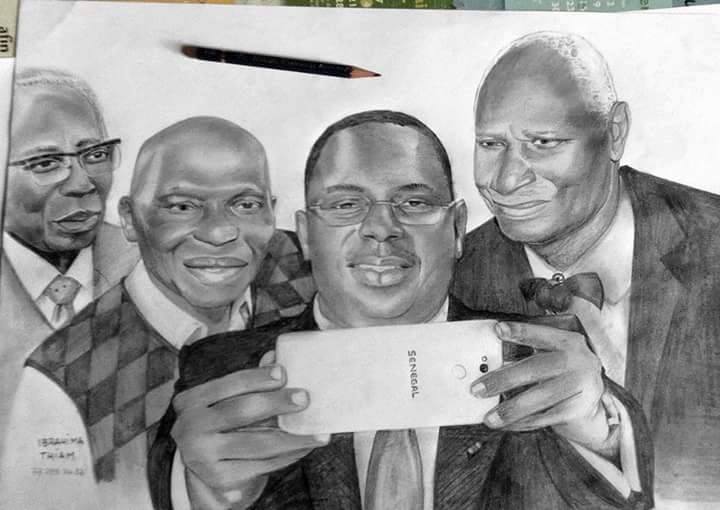 Le président Macky Sall et ses prédecesseurs en mode selfie