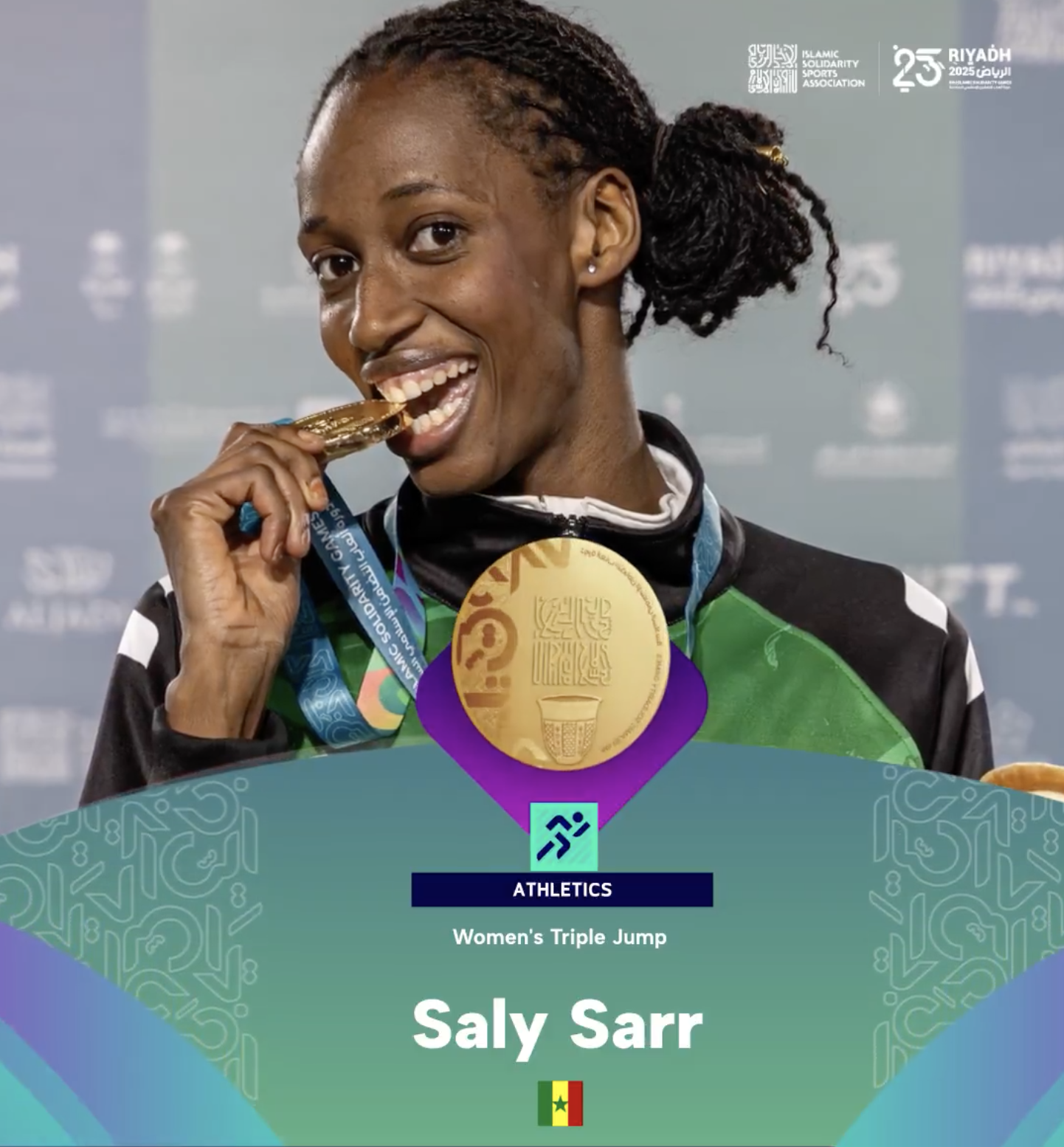 Athlétisme : Saly Sarr offre au Sénégal l’or du Triple Saut aux Jeux de la Solidarité Islamique 2025 !