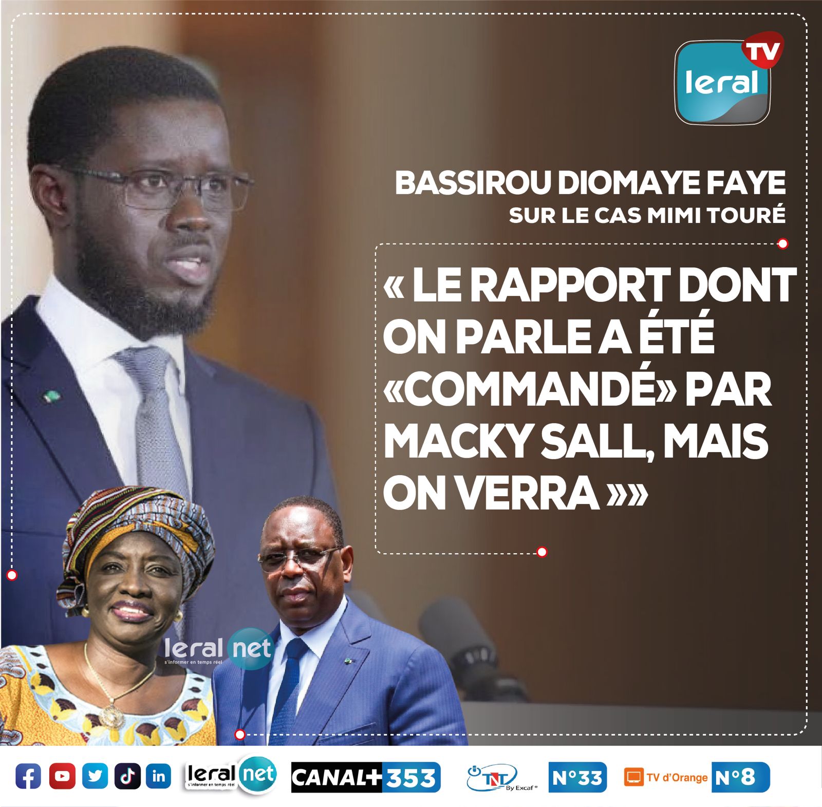 Bassirou Diomaye Faye sur le cas Mimi Touré : “ Ce rapport a été “commandé” par Macky Sall”
