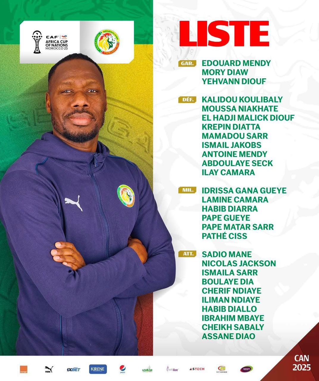 En route pour la CAN 2025 : voici les 28 Lions appelés par Pape Thiaw