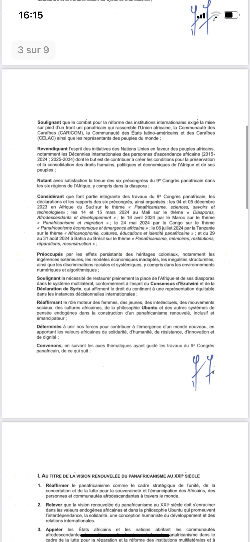 Déclaration finale du 9ᵉ Congrès panafricain : L’urgence d’un panafricanisme renouvelé