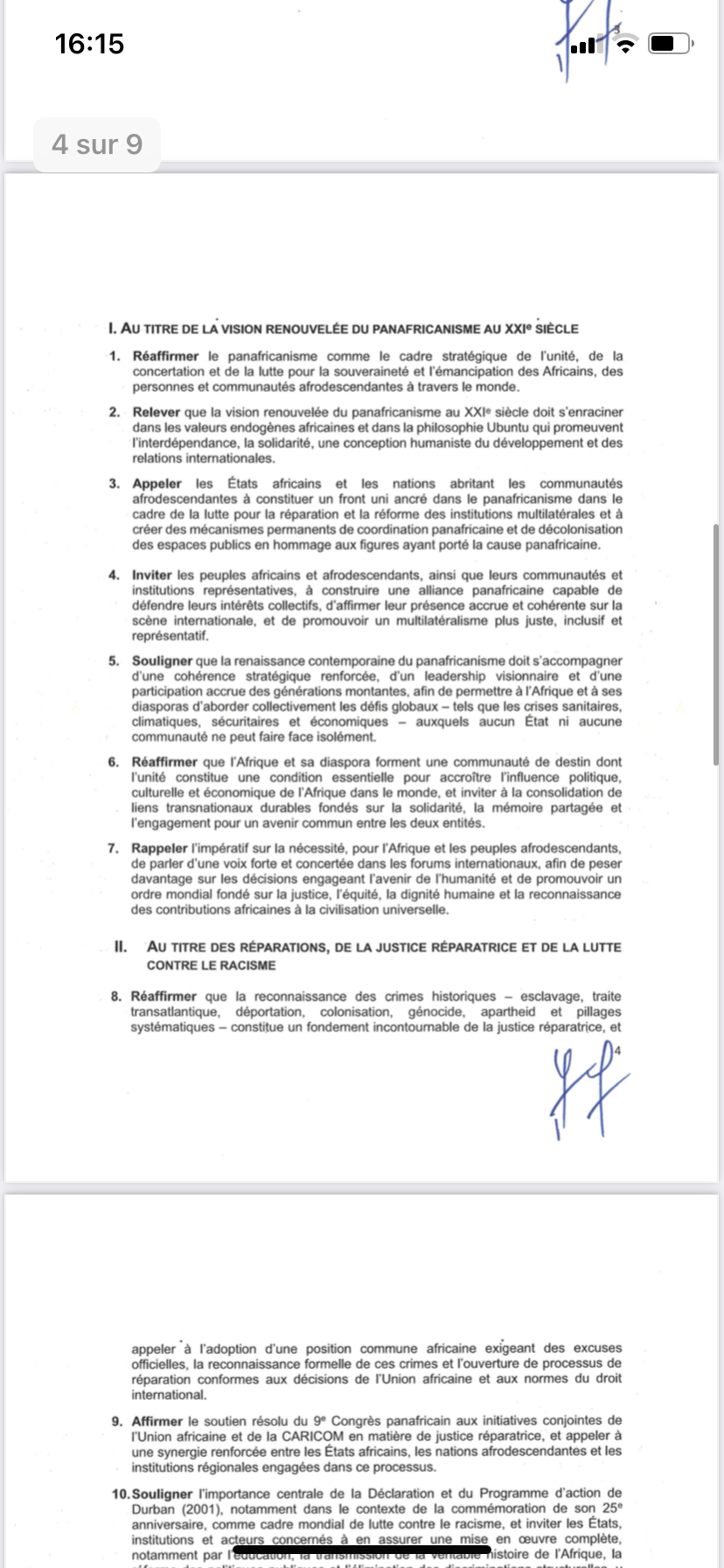 Déclaration finale du 9ᵉ Congrès panafricain : L’urgence d’un panafricanisme renouvelé