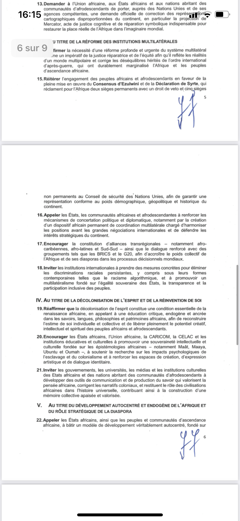 Déclaration finale du 9ᵉ Congrès panafricain : L’urgence d’un panafricanisme renouvelé