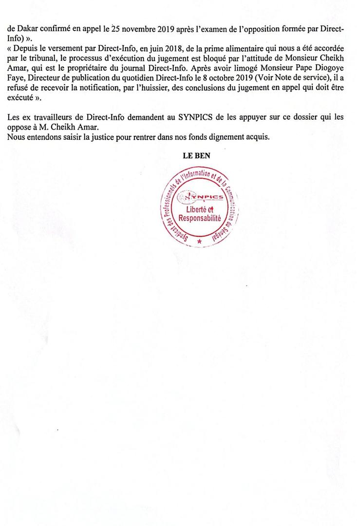Les ex travailleurs de "Direct Info" exigent des années de salaires à Cheikh Amar