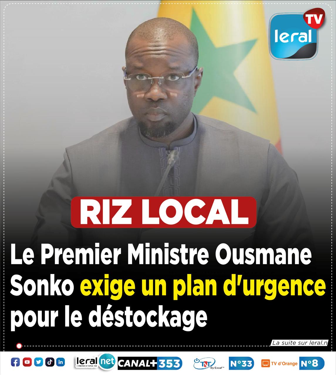 Pour la souveraineté alimentaire : Le Premier ministre exige un plan d'urgence pour le déstockage du riz produit dans le Nord