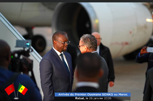 Le Premier ministre Ousmane Sonko est arrivé à Rabat