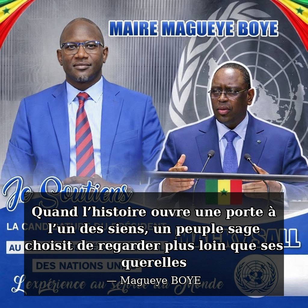 Au-delà des querelles, l’histoire”, Par Magueye BOYE Au-delà des querelles, l’histoire”, Par Magueye BOYE