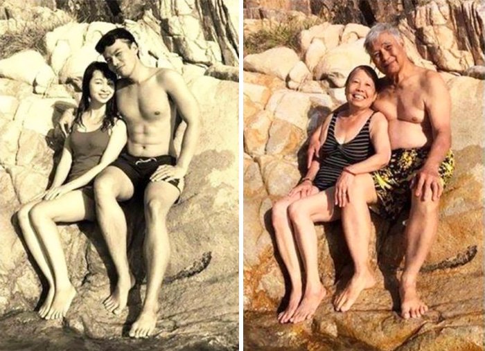 20 couples recréent leurs photos du passé à l'identique et prouvent que leur amour est éternel