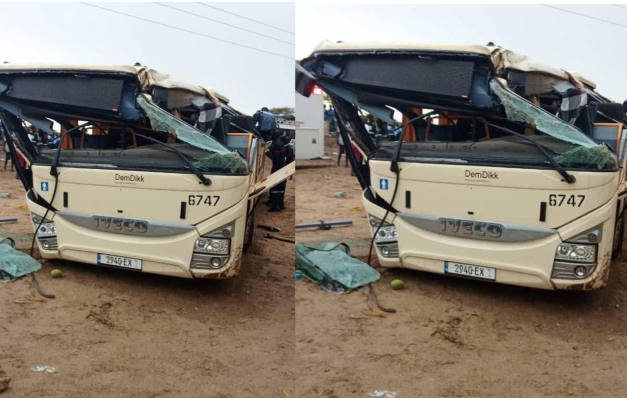 Incident sur l’autoroute Dakar–Thiès : un bus de Dakar Dem Dikk évacué sans blessés