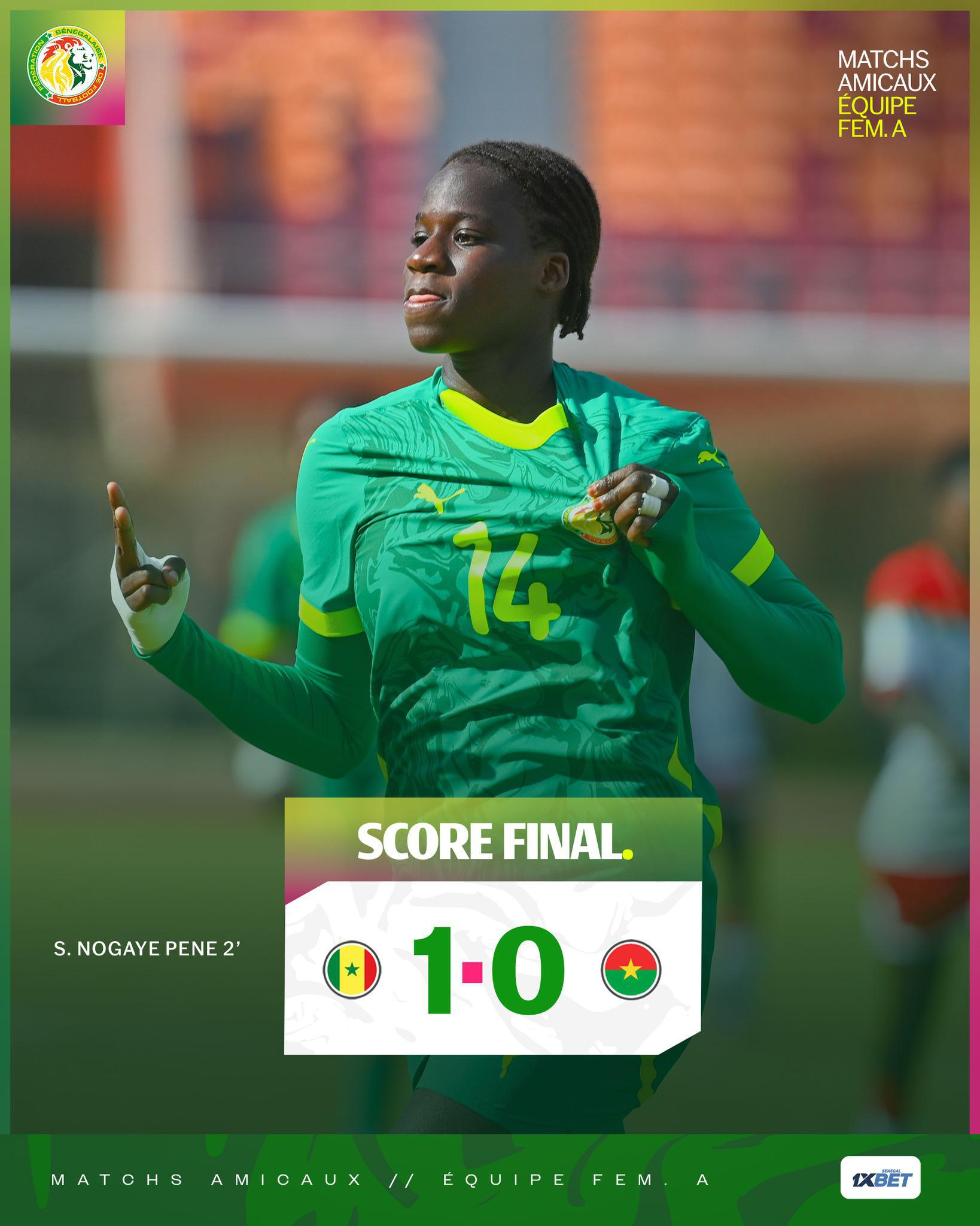 Préparation CAN Féminine : Les Lionnes du Sénégal domptent le Burkina Faso (1-0)