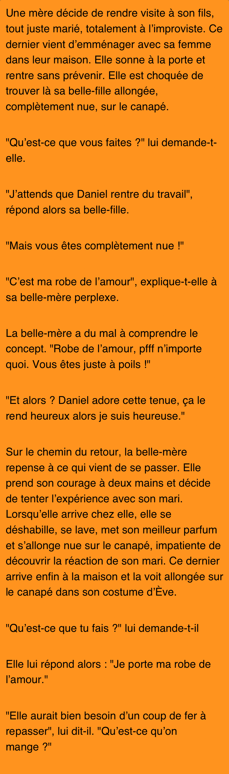 Blague du jour: une femme fait une surprise à son mari - toute nue