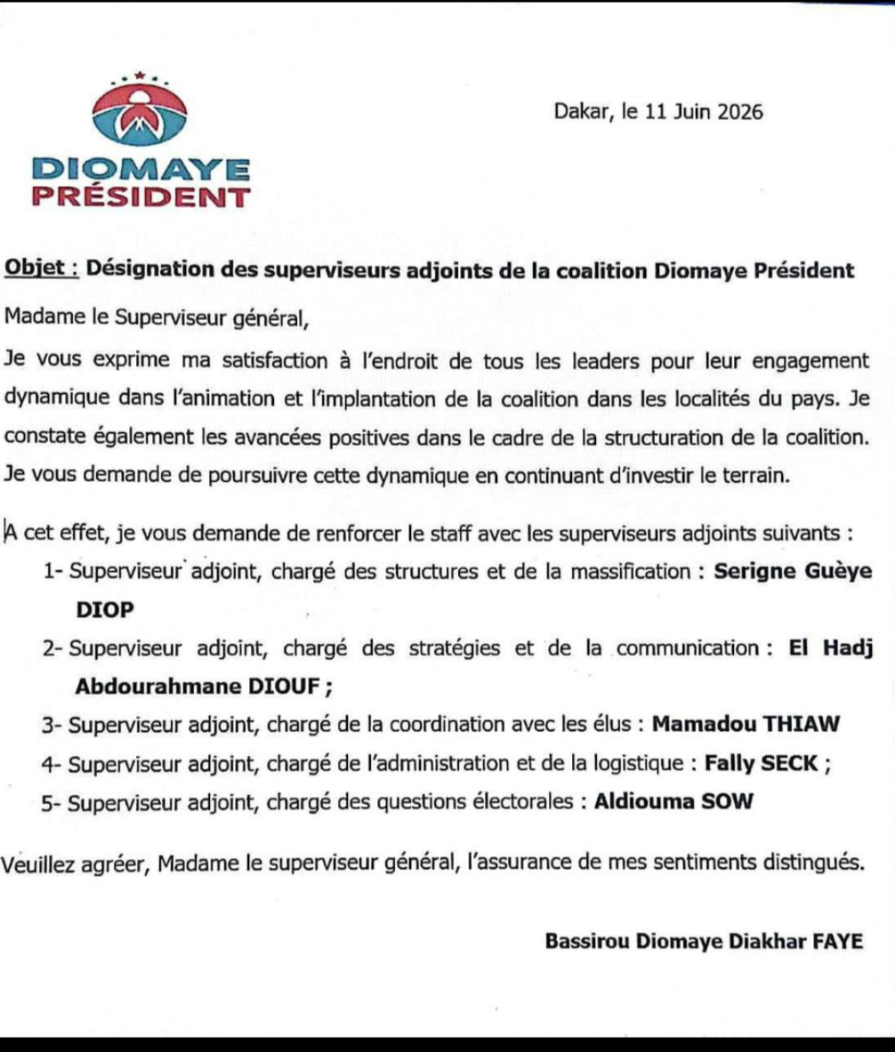 Coalition Diomaye Président : Bassirou Diomaye Faye réorganise son dispositif avec cinq nouvelles nominations