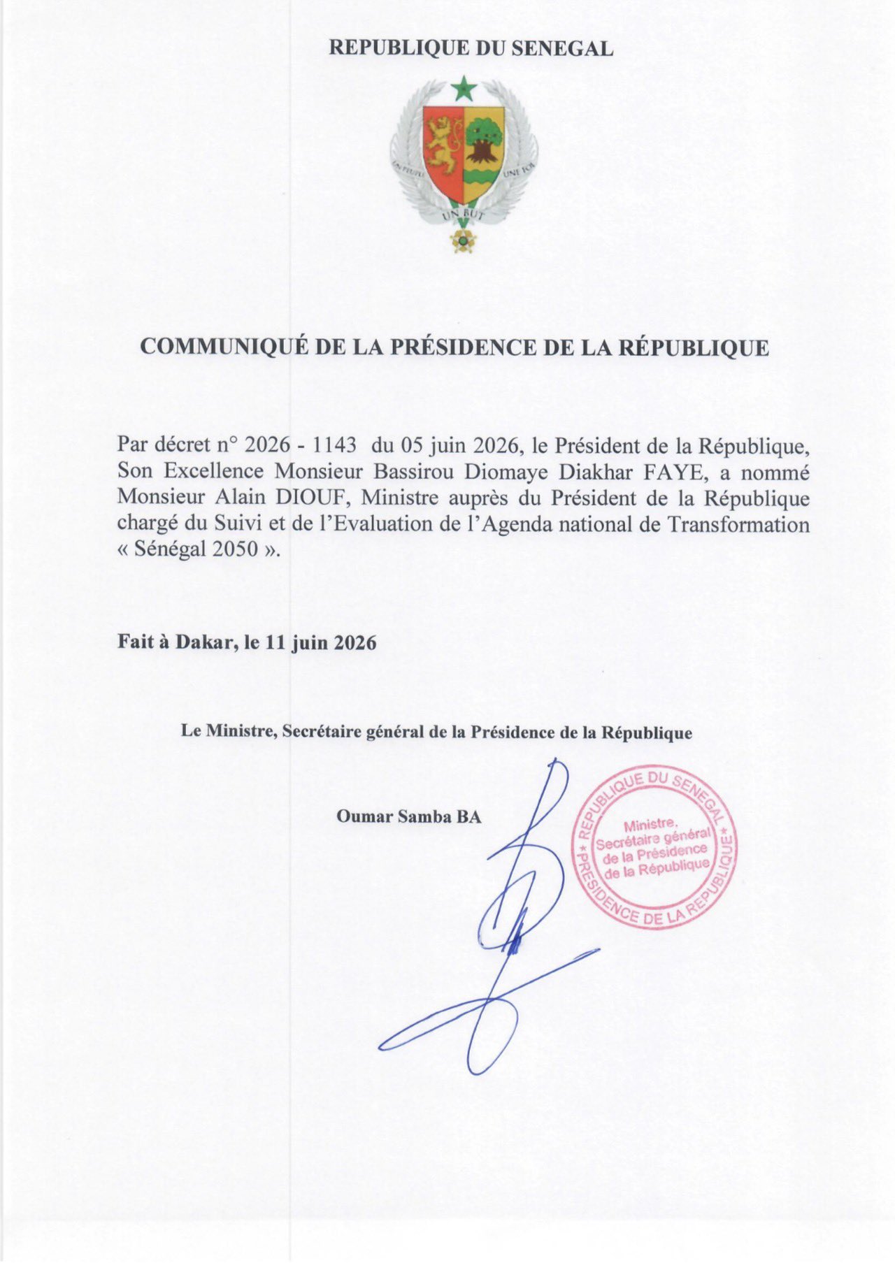 Sénégal 2050 : Alain Diouf nommé pour piloter le suivi des réformes et des résultats