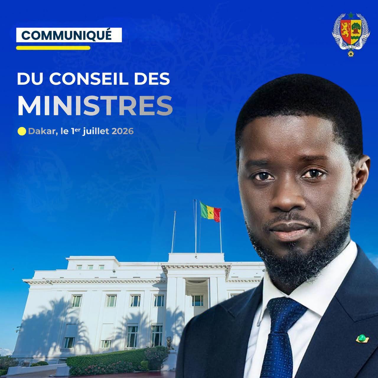 COMMUNIQUE DU CONSEIL DES MINISTRES DU 1er JUILLET 2026