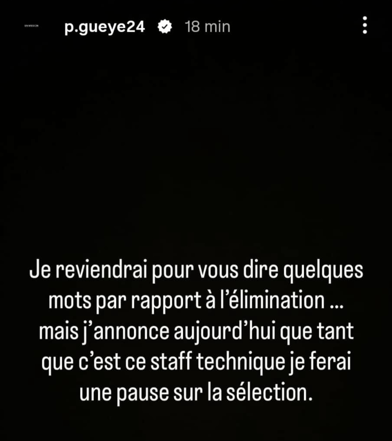 Sénégal : Pape Gueye annonce une pause avec les Lions