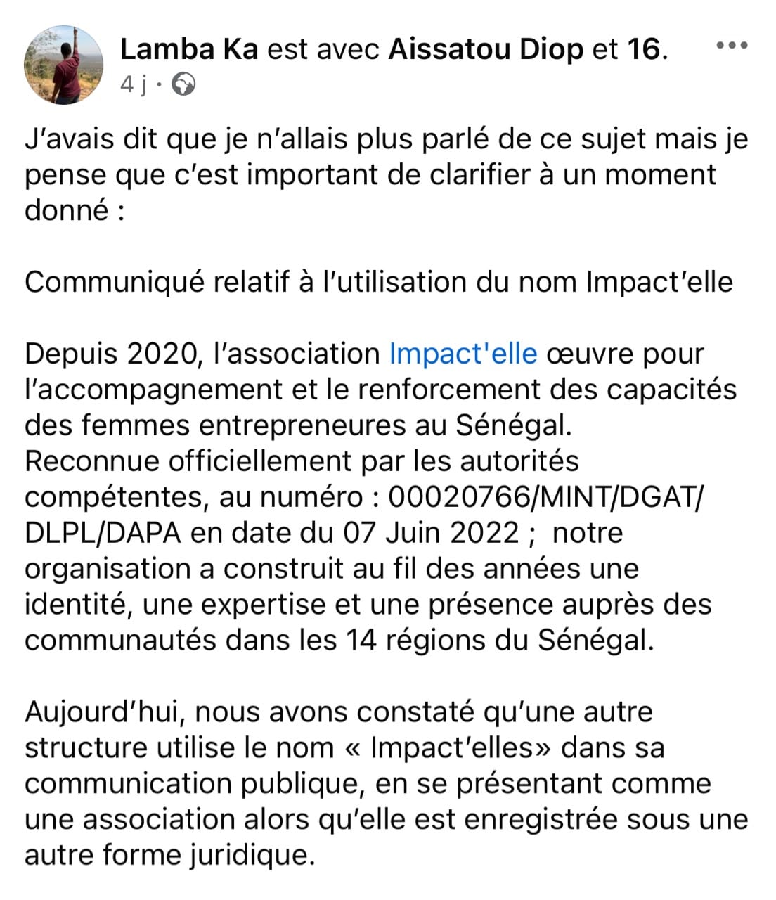 Polémique autour d’« Impact’Elle » : un réseau lancé avec la Première Dame accusé d’utiliser un nom déjà existant