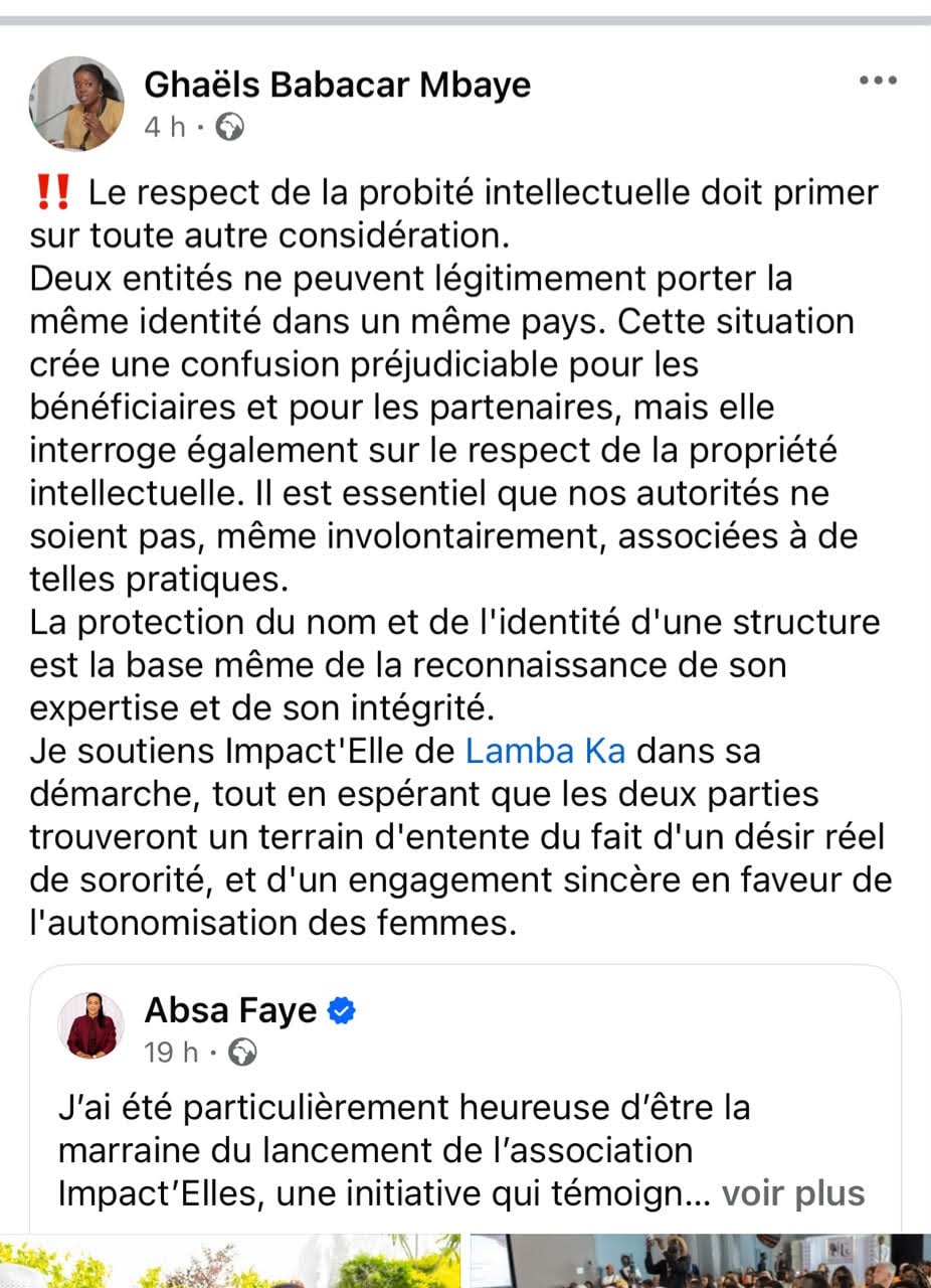 Polémique autour d’« Impact’Elle » : un réseau lancé avec la Première Dame accusé d’utiliser un nom déjà existant