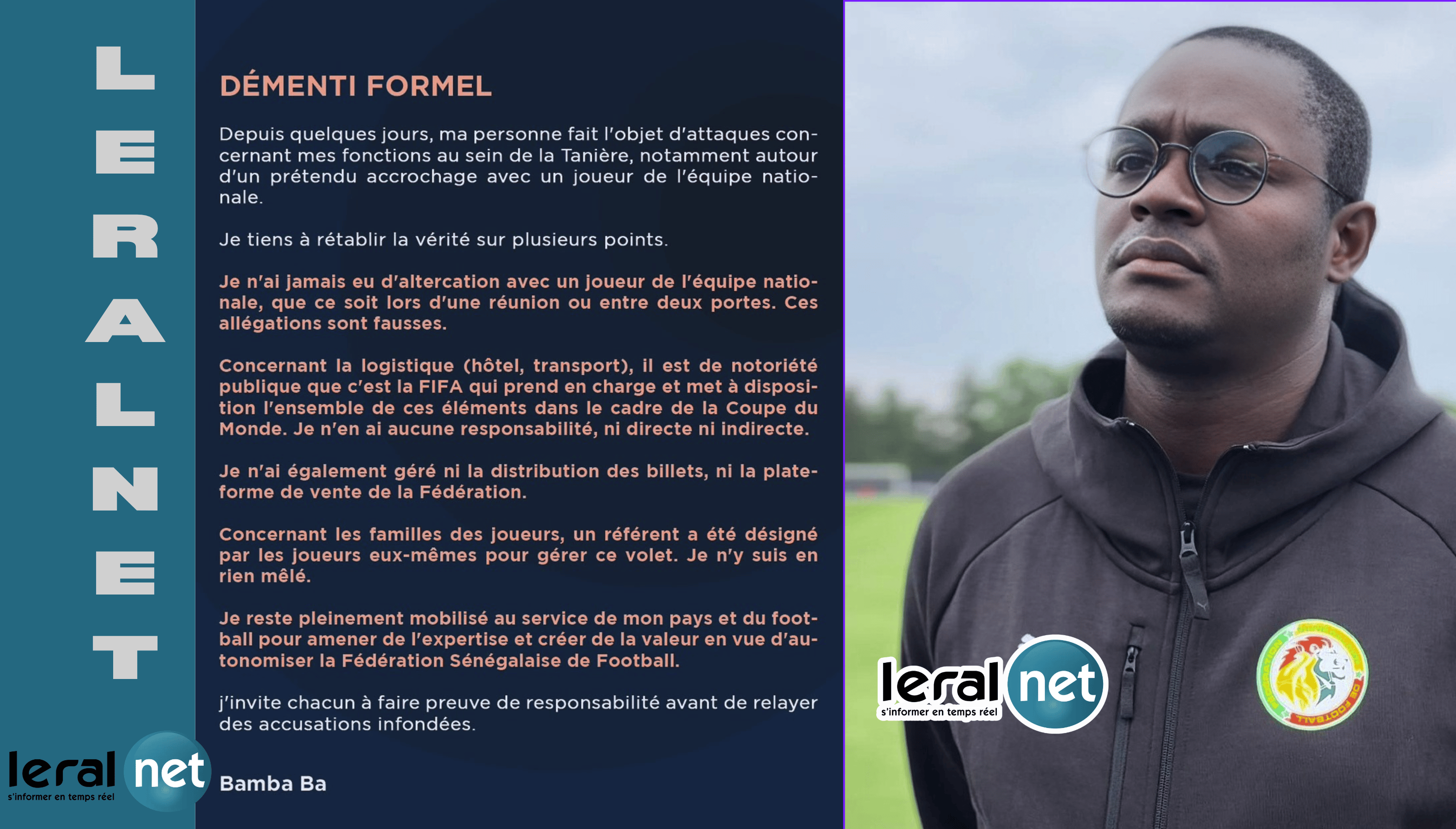 FSF : Bamba Ba brise le silence et répond aux polémiques du Mondial 2026 FSF : Bamba Ba brise le silence et répond aux polémiques du Mondial 2026