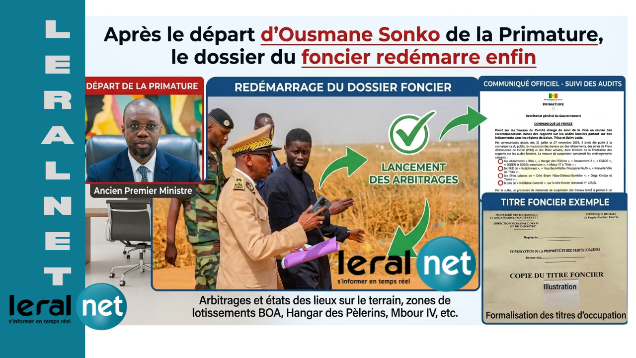 Après le départ d’Ousmane Sonko de la Primature, le dossier du foncier redémarre enfin Après le départ d’Ousmane Sonko de la Primature, le dossier du foncier redémarre enfin
