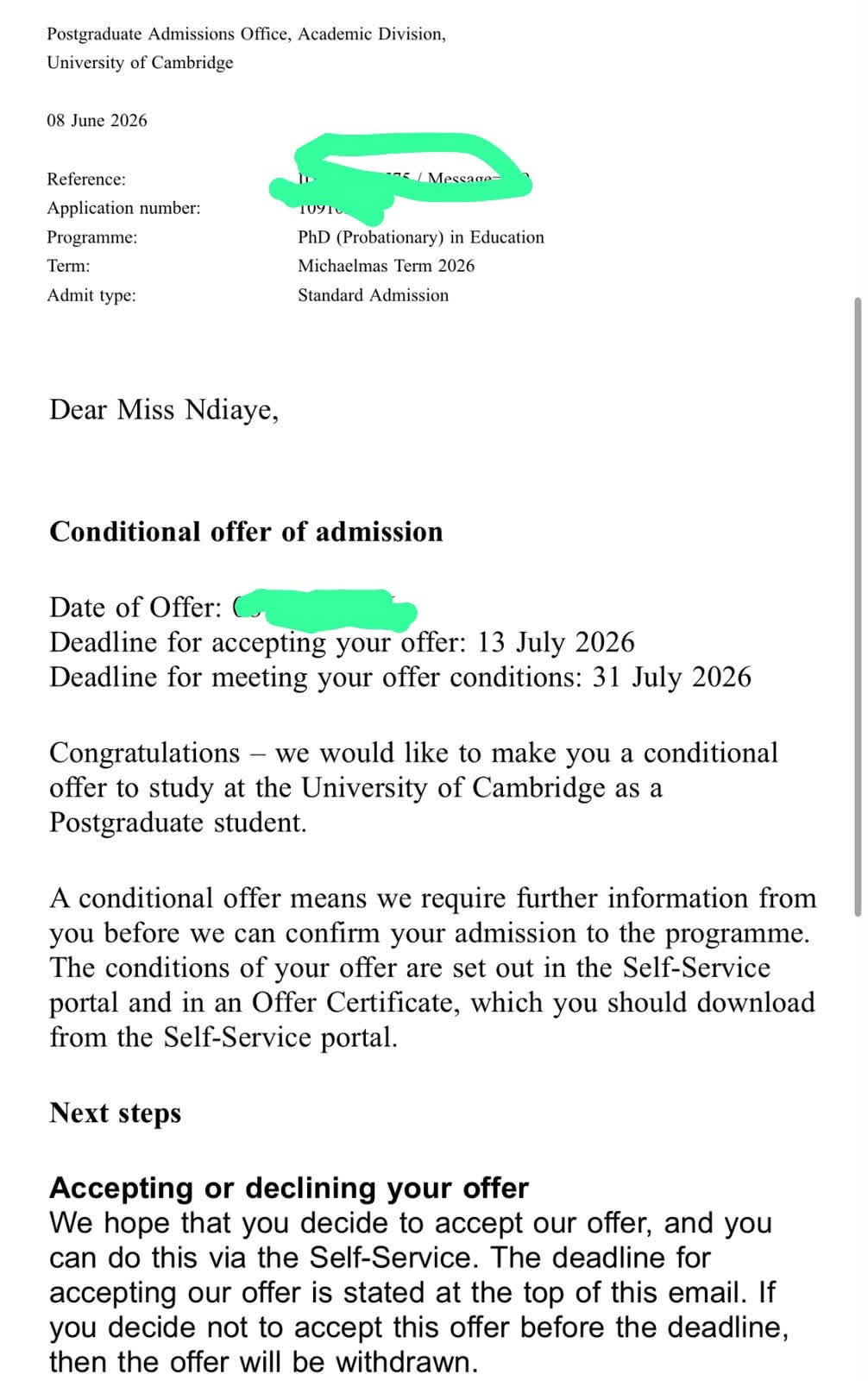 Mame Codou Ndiaye, de Fatick à Cambridge : un parcours exceptionnel au service de l’éducation des filles