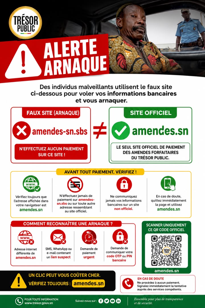 Le Trésor public met en garde contre un faux site de paiement des amendes