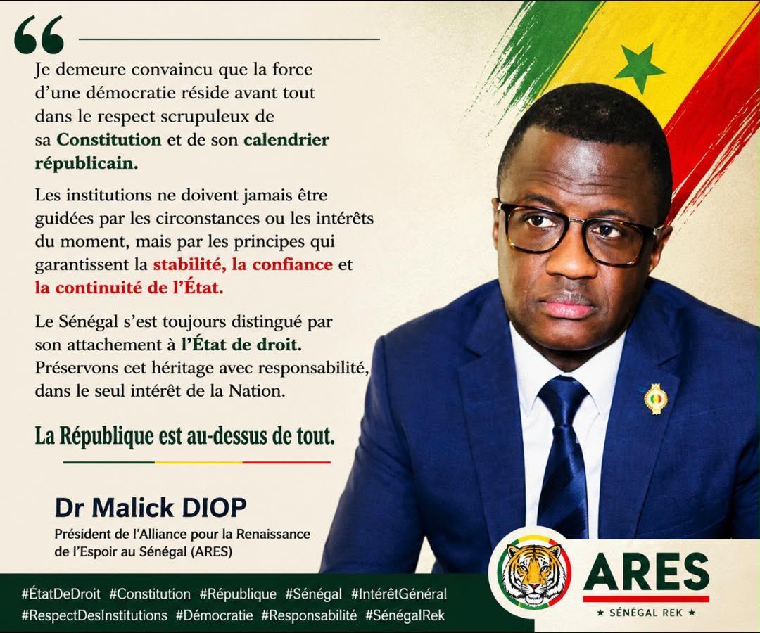 Débat institutionnel : Malick Diop appelle au respect de la Constitution et du calendrier républicain