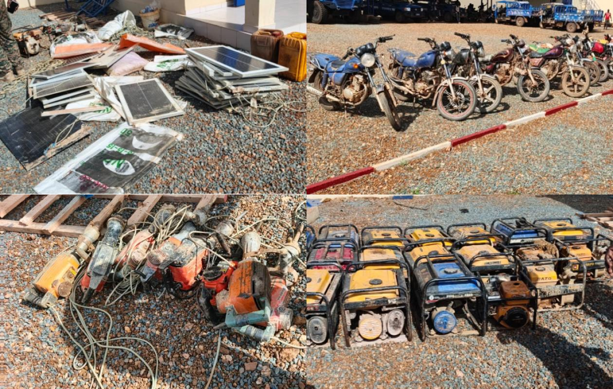 Kédougou : nouveau coup de filet contre l’orpaillage illégal, un vaste arsenal saisi à Mouran