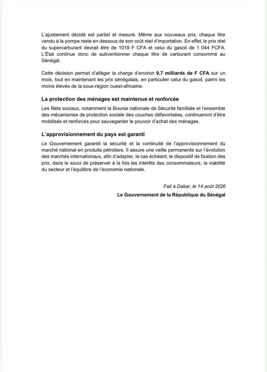 Les prix du carburant reviennent au niveau laissé par Macky Sall