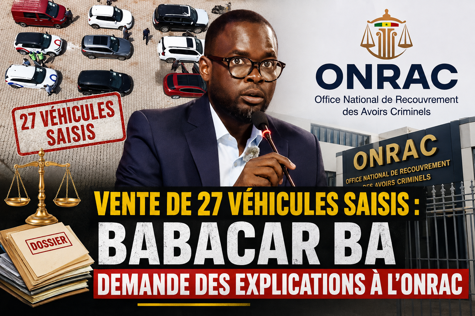 Vente de 27 véhicules saisis : Babacar Ba demande des explications à l’ONRAC
