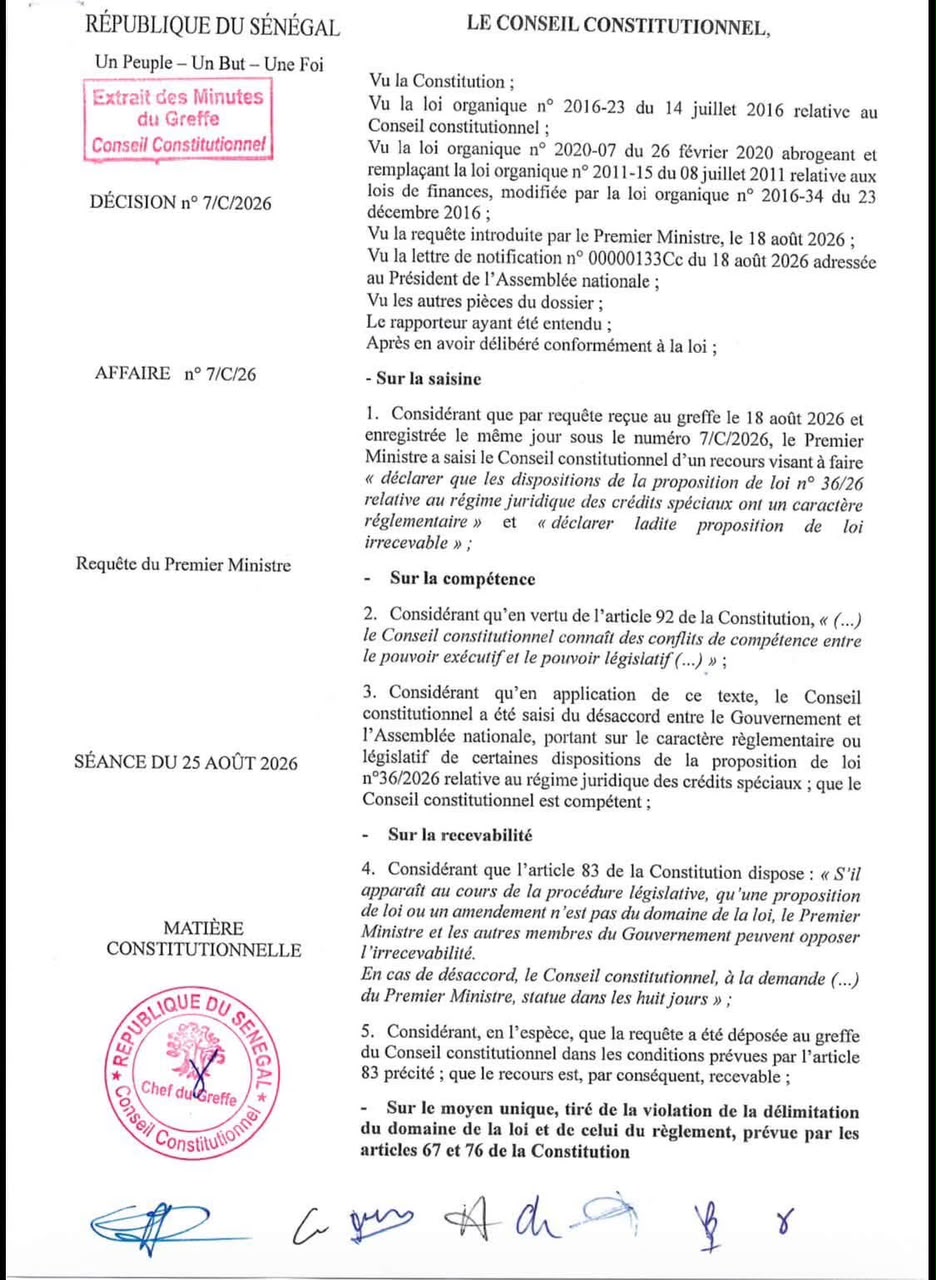 Fonds spéciaux : le Conseil constitutionnel déclare irrecevable la proposition de loi