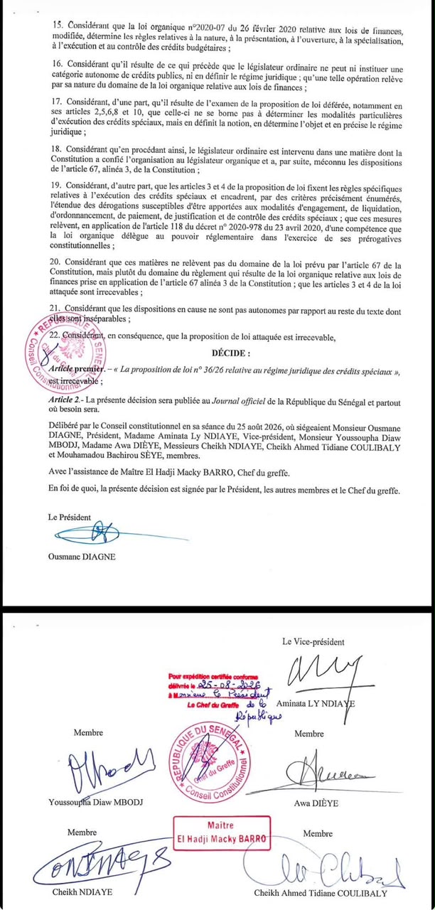 Fonds spéciaux : le Conseil constitutionnel déclare irrecevable la proposition de loi