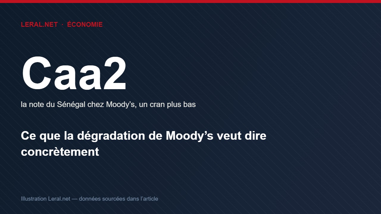 Moody’s abaisse la note du Sénégal de Caa1 à Caa2