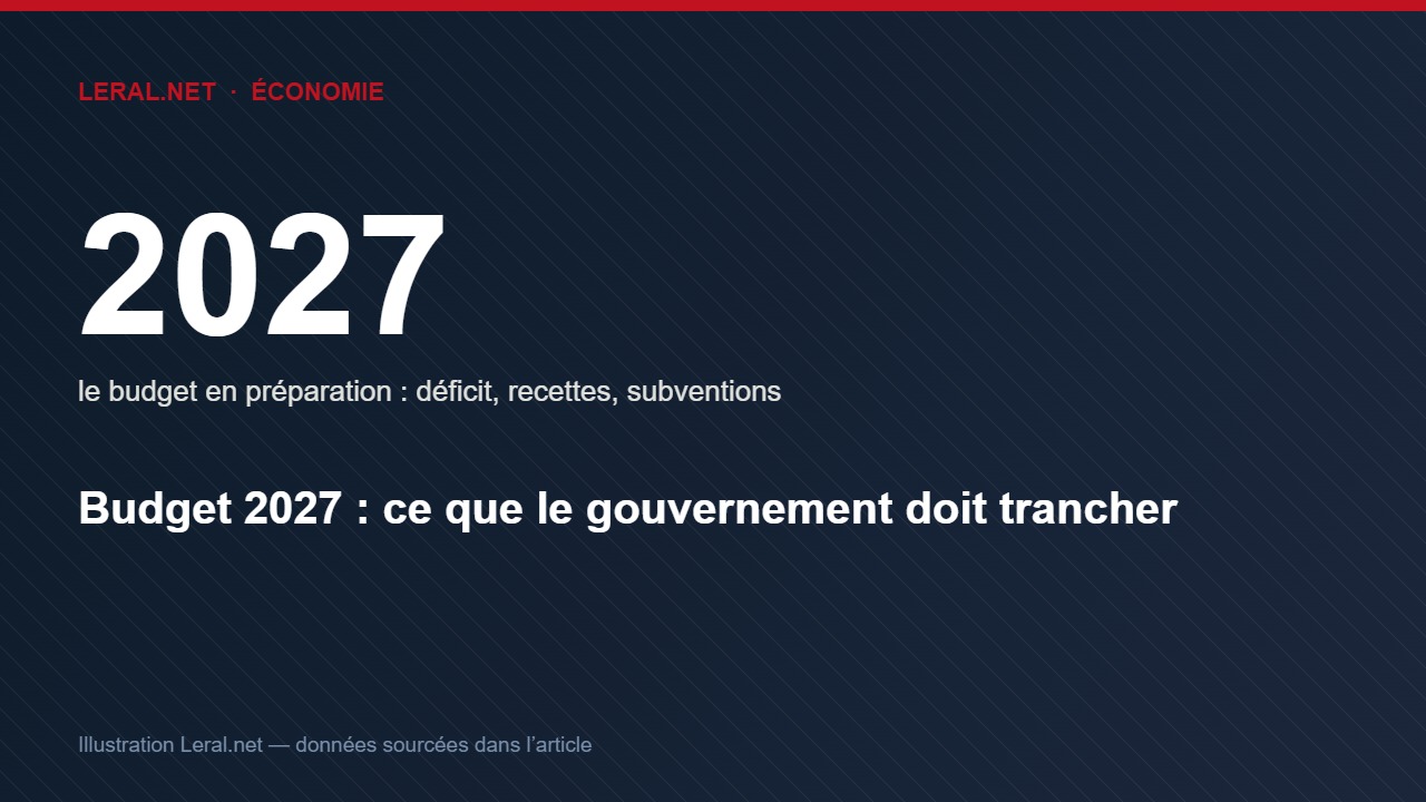 Budget 2027 : des arbitrages attendus avant octobre, selon Leral