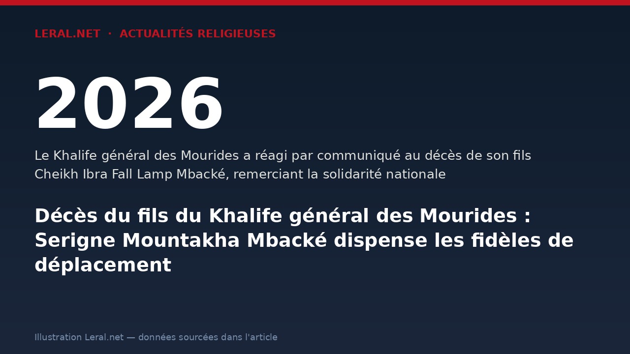 Décès du fils du Khalife général des Mourides : Serigne Mountakha Mbacké dispense les fidèles de déplacement