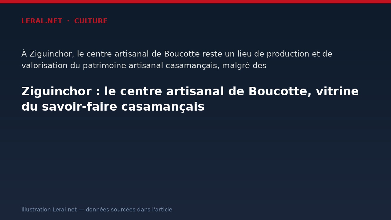 Ziguinchor : le centre artisanal de Boucotte, vitrine du savoir-faire casamançais