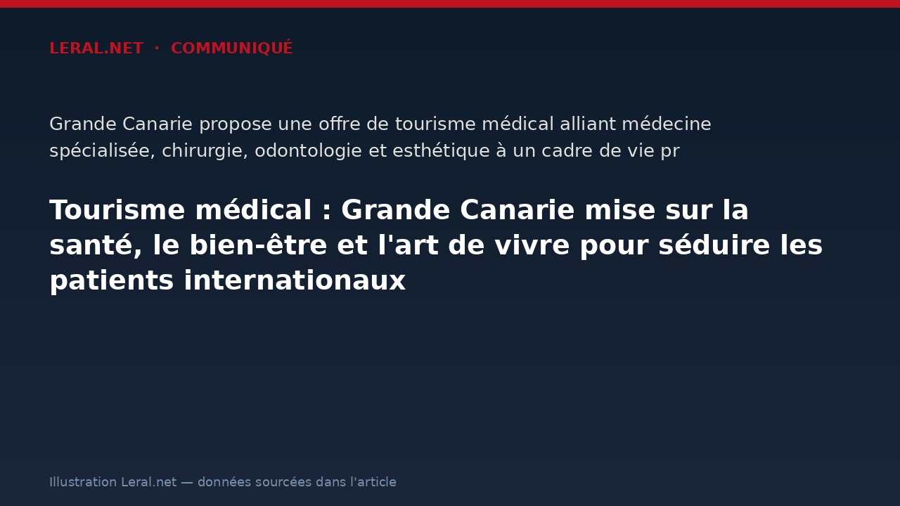 Tourisme médical : Grande Canarie mise sur la santé, le bien-être et l'art de vivre pour séduire les patients internationaux