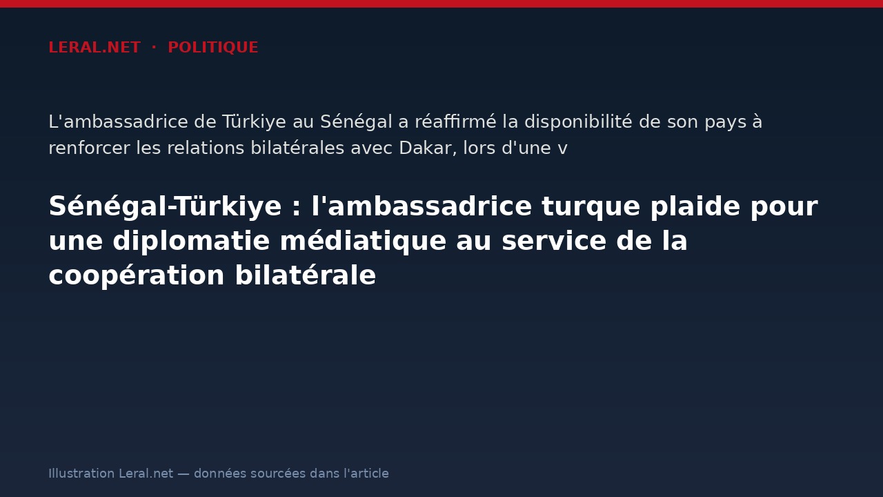 Sénégal-Türkiye : l'ambassadrice turque plaide pour une diplomatie médiatique au service de la coopération bilatérale