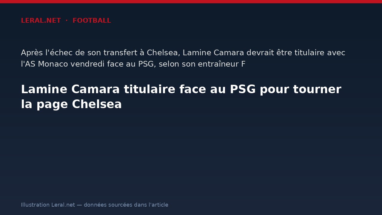 Lamine Camara titulaire face au PSG pour tourner la page Chelsea