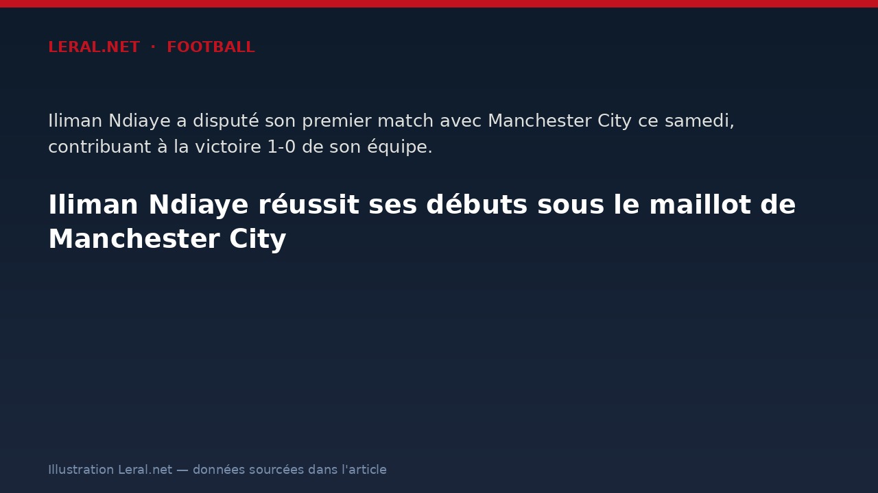 Iliman Ndiaye réussit ses débuts sous le maillot de Manchester City