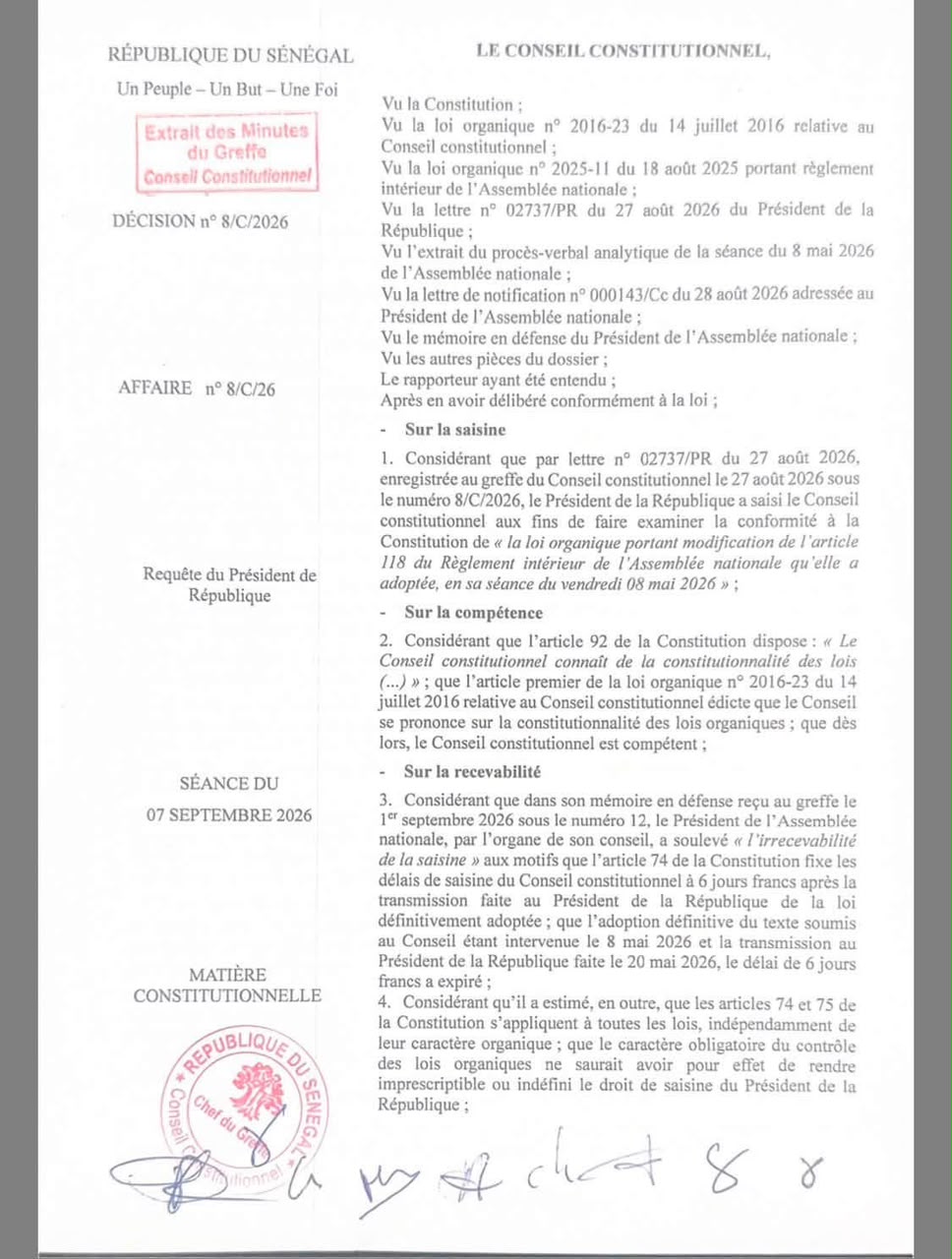 Modification de l’article 118 du regelement intérieur de l'Assemblée nationale : le Conseil constitutionnel tranche