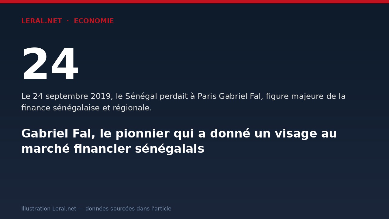 Gabriel Fal, le pionnier qui a donné un visage au marché financier sénégalais