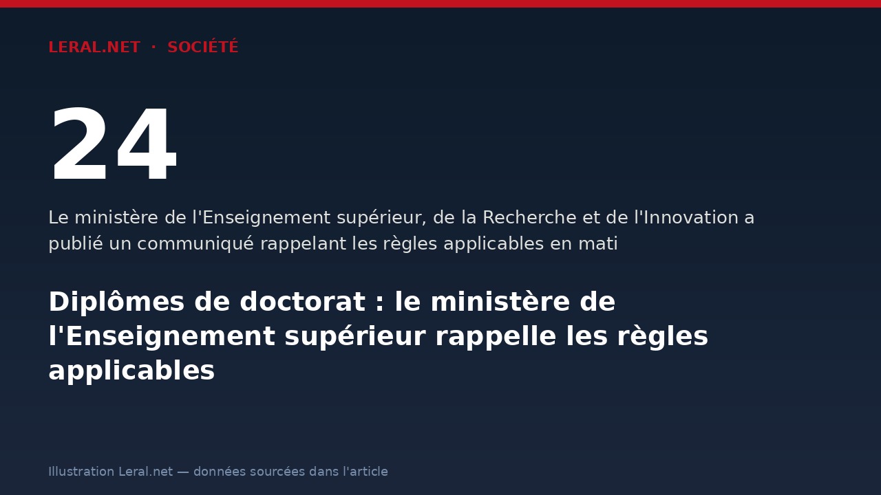 Diplômes de doctorat : le ministère de l'Enseignement supérieur rappelle les règles applicables