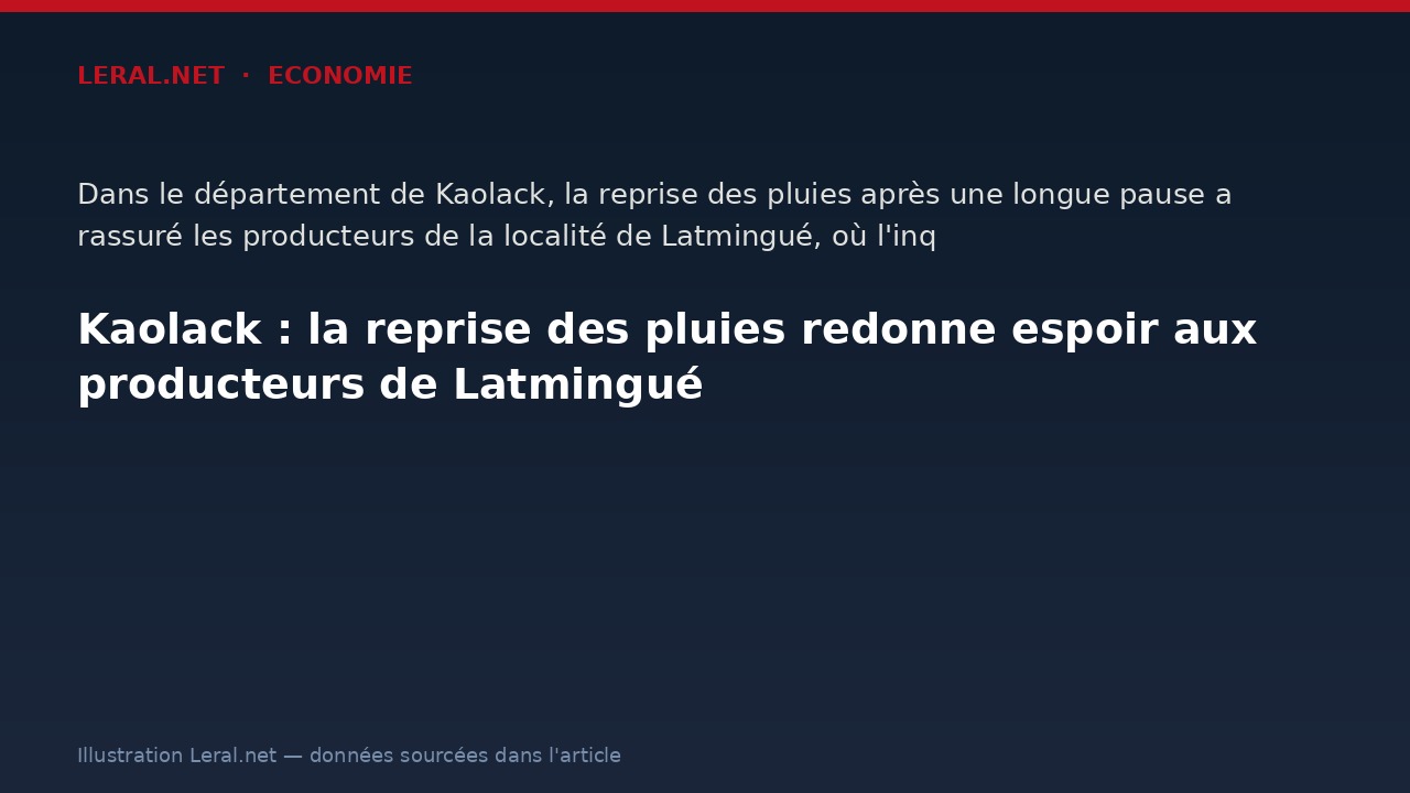 Kaolack : la reprise des pluies redonne espoir aux producteurs de Latmingué