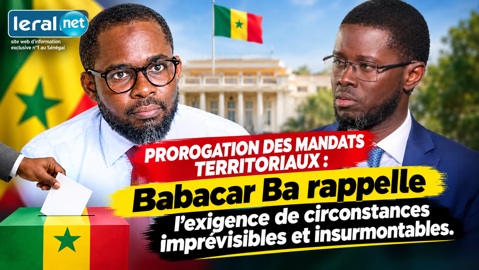 Prorogation des mandats territoriaux: Babacar Ba rappelle l’exigence de circonstances imprévisibles et insurmontables.