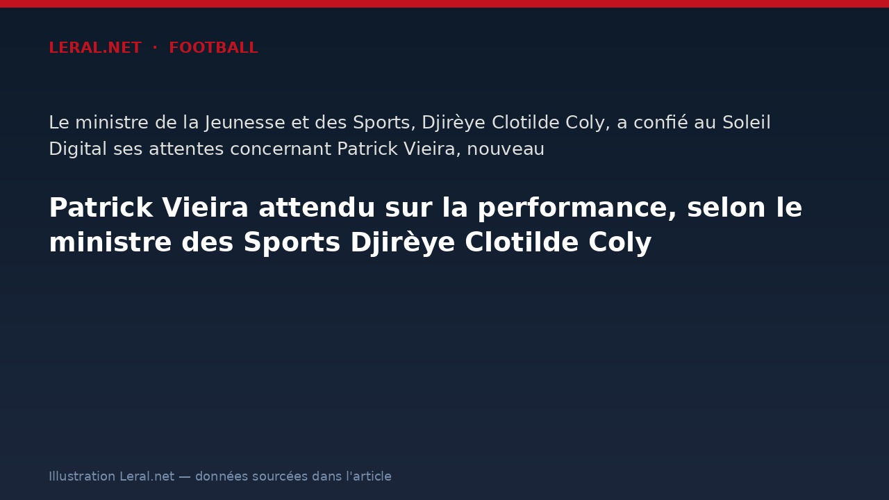 Patrick Vieira attendu sur la performance, selon le ministre des Sports Djirèye Clotilde Coly