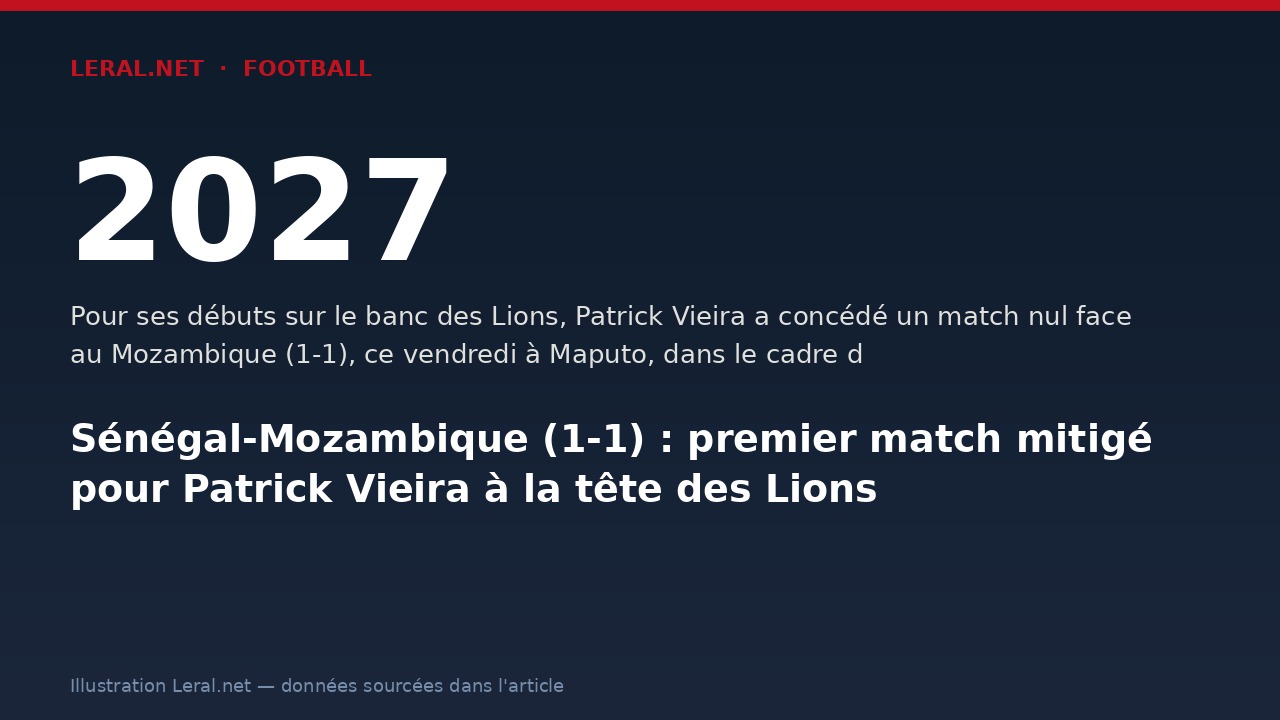 Sénégal-Mozambique (1-1) : premier match mitigé pour Patrick Vieira à la tête des Lions