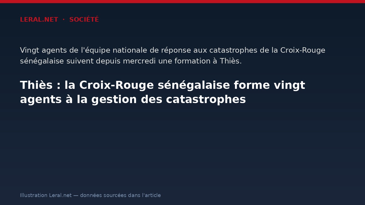 Thiès : la Croix-Rouge sénégalaise forme vingt agents à la gestion des catastrophes