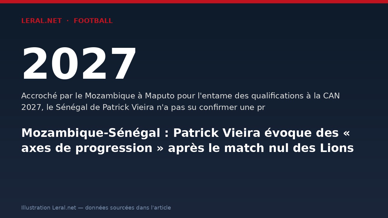 Mozambique-Sénégal : Patrick Vieira évoque des « axes de progression » après le match nul des Lions
