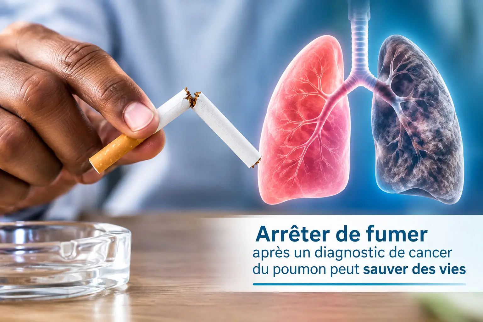 Cancer du poumon : l'arrêt du tabac après le diagnostic réduirait le risque de décès de moitié