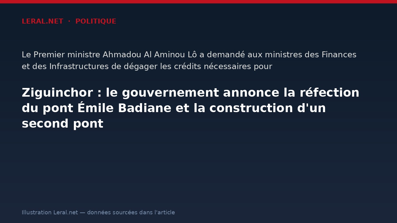 Ziguinchor : le gouvernement annonce la réfection du pont Émile Badiane et la construction d'un second pont